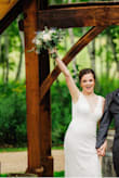 I ended up buying this dress for my wedding because I had a baby 2 months ago and my original one did not fit anymore. The shipping was super quick and returns were SO EASY! This dress made the day perfect, even though it wasn't my original dress, I made me feel so good on my special day. THANK YOU! - Anna Z.