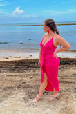 The color is just absolutely gorgeous and the fit is so flattering. The straps are adjustable which helped since my chest is much smaller than the rest of me. I can't wait to wear this again! - Lauren P.