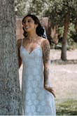 I was very hesitant about this dress but it was absolutely beautiful. I wore this dress for my wedding and fit perfect. I ordered an xs and if I could change one thing it would be the straps bc it is a little heavy and I'm a little too skinny for the dress lol. Overall I loved this dress and highly recommend. - Olivia S.