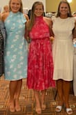 This dress is very comfortable, got so many compliments, easy to wear, and a great dress for any occasion! I wore it to a rehearsal dinner and I loved it! Great fit, wasn't too cut in at the top I was worried about my strapless bra poking out but had no issues! Slam dunk - Paige M.