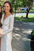 This dress was too perfect. Fit like a glove and I got so many compliments. Had to get alterations to make the shoulders tighter to not slide down and hemmed the middle fabric to stay. But it was perfection. - Nicole F.