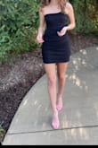 i loved this dress so much for my junior homecoming. the one shoulder moment was just so fun and flirty. i got so many compliments on this dress and it was perfect for a school dance. it was so fun and had me quoting Little Black Dress by 1D all night! - Allie R.