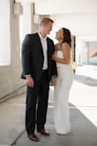 I wore this jumpsuit for my engagement photos and got so many compliments everywhere we went. It is very comfortable and stretchy, and fits like a glove. It does run a tad long, I could've hemmed it but I was lazy and just wore taller heels instead. - Meredith S.