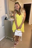 Amazing material and the best color yellow. A little loose in the waist area but I wouldn't change the size especially because of the length. I felt prettier than Barbie! - Gabriella - Gabriella W.