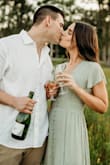 I got this dress for our engagement photos. I originally ordered a small, and it was way too big in the waist & chest. I returned it for an XS, and this fit much better. The dress is very soft and comfy and was a great length so I didn't have to get it hemmed! - Mikayla S.