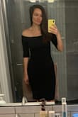 This dress is amazing! Fits like a glove and is such a versatile, classic style that you can wear to lots of different events (I'm planning to wear this to a fall wedding). The material is thick so it looks very quality and expensive. I wear it with shapewear for a smooth-out look, but you don't have to--the dress looks amazing on its own. - Sarah S.