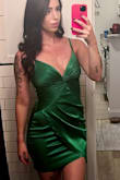 I am in love with this dress!
The fit is extremely flattering and made my waist look tiny and my hips look curvy. I was also really impressed with the material: it was a lot thicker than I was expecting, very smooth and silky, and seemed of high quality. The color is very vibrant as well! Got so many compliments on it.
Absolutely recommend. - Ava C.