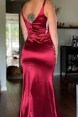 We are doing Berry/magenta-themed bridesmaid dresses and this appeared to have a pink shine. It's just red. Which was heartbreaking because I've never loved a dress as much as I loved the feel and fit of this dress. - Megan J.