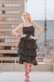 I ordered this dress for my prom and it was perfect! The fabric doesn't have much stretch, but is true to size so it fit perfectly!! - Oakley L.