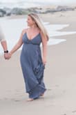 I loved the color and flow look this dress gave our engagement pictures. The fabric doesn't really give though, so to hold up the girls, the back was a bit tight, but it still worked! - Jill F.
