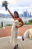 This dress is really pretty for a civil ceremony, the material is thick so you can't see anything that you wear under it. It's soft and comfortable. I added a belt to it so it would have a little nice detail. - Daniela E.