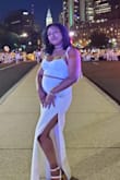 Got these pants for an all-white event. It was hot but the opening in the pants made it bearable. Wish the pants were a bit shorter but with heels, it was fine to walk around in. - Marcia T.