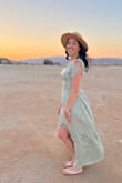 Easy dress to wear on a sunny day. It'll make you want to have a photoshoot for no apparent reason :) I wore it while in Joshua tree when the weather was extremely warm and I felt comfortable in it. I'm often between a size small or medium, and the small was a perfect fit for me in this one. - Marie-Eve W.