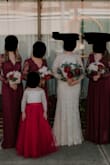 Absolutely LOVED these dresses for my bridesmaids! I wanted them to have comfortable dresses that could also be used in the future and this fit the bill. They were perfectly elegant for the fall wedding. Extremely long, so good for taller women, but everybody's needed to be hemmed and pulled in a bit in some spots. - Christie H.