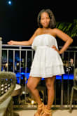 Beautiful dress and looks good for a beach photo shoot!
My size: M
Breast: 32FF/32H
Weight: 150
Height: 5'3
It also conceals my mommy tummy = - Sophia R.