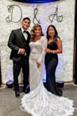 Loved how this dress looked! Got my normal size (M) I usually wear a size 6-8 in jeans and weigh 135 pounds. I'm 5'1 and had to get it altered because it was too long for me even with 2-3 inch heels. - Aida E.