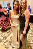 I am so glad I purchased this dress! It fits right and true to size. Length is great (i wore a 2 inch heels with it) the slit is slightly higher but it still looks elegant yet sexy. I paired it with a clutch purse from Lulus and its just perfection! I got a lot of compliments! - Michelle V.