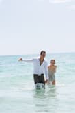 This dress was just perfect for our beach wedding! The fit was flattering and helped keep me cool all day. A bit see-through up close, but not a problem if you're at the water!
We also went swimming after our ceremony and the dress still looks great after salt water and washing! - Kayla D.