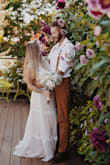 Perfect dress for an elopement! I wanted something boho and pink and this was perfect. Being 5'1 I did have the dress hemmed but left the overlay long. Very happy with it! - Michelle B.