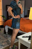 I'm OBSESSED with this dress but it is way too short for me! I'm absolutely devastated because it is so flattering, the color is perfect, and the neck and sleeves are so stylish. If they could make this like 2-3 inches longer I would buy it immediately! Short girls please live out my dream and buy this dress. - Jessica S.