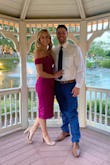 I got so many compliments on this dress and the color! It was very flattering! It was a tad tight on my arms where the straps were, but they didn't fall down/move which probably would've bothered me more! Love this dress! - Stephanie K.