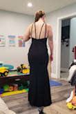 I love the length! I tried it on with high heels and it still reached the floor. I love the bit of stretch in the dress too. Can't wait to wear it out. - Alex S.