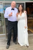 I bought this for my second wedding held outside at my house. I used the fitting guide and was a bit nervous about the small but it fit perfectly. I have long arms and the sleeves came to my wrists. The day was about 70 degrees which was perfect and the length was great, it came down to my toes but then I wore cowboy boots. With heels it's perfect. For the price tag, I couldn't have asked for a more elegant dress. Everyone was astounded that it cost less than 100$! - Carol G.