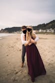 I bought this dress for my engagement pictures on the beach and I couldn't be happier with it! It was so flowy and looked great in the pictures, plus I got tons of compliments on it. It's very long and I didn't have time to get it hemmed, but with tall heels it would have been a perfect length for me. Even though it's pretty low-cut I didn't have any issues with a wardrobe malfunction and the straps stay in place pretty well on their own. Overall a great dress and I liked it so much I went back and bought it again in a different color! - Maddie B.