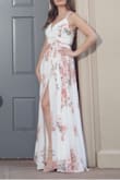 Perfect dress for an engagement shoot. While we were taking photos, I got compliments from people about the dress. Material was exactly what I was looking for. It did not need to get tailored with my heels on. - Antoinette P.
