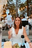 I got soooo many compliments on this dress! I am on the smaller chest size so wore a lace bralette and it worked out perfectly. The material is amazing and the dress is high quality. Won't be disappointed with this dress!! - Courtney R.