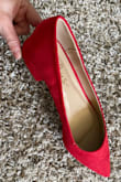 I was looking for red flats with a heel, not for height but for some arch that helps my feet (they hurt when I wear shoes with zero heel if that makes sense). I would say if you don't have wide feet they may feel on the bigger side? I sometimes have to size up to 7.5 to accommodate my width, but these I'm wearing in a 7. They're so cute I don't wanna wear them so they don't wear out (no pun intended). Lol - Erin D.