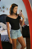 Really cute and simple black top/bodysuit. The sleeves stay in place well. - Kelsey L.
