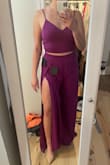 This was super flattering. My only issue was the top didn't lay that well in my chest, I would have needed an adhesive bra and I don't have a big chest. But the back is adjustable so that help[ed] a bit. I wanted to wear this to a fall event but the material is definitely more for the spring/summer. Color was beautiful  though! - Jenna A.