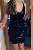 The dress is pretty much exactly what is in the picture. Ordered it for my daughters homecoming dance and she looked beautiful. I was afraid it would show up and look cheap and be scratchy but neither were true. She loved the dress and felt amazing wearing it! - Ciara C.