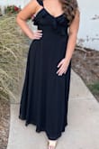 My daughter is on HoCo court & seniors are required to wear long black dresses. This fit her PERFECTLY. No alterations necessary. She is pretty curvy (smaller waist/big booty). The style was SO flattering for her. Wish we had another excuse to wear it! - Joelle M.