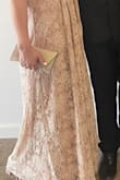 very cute dress! i looked at reviews and opted to buy a smaller size, glad i did because she fit perfectly! i normally go for a large with dresses and i bought this one in a medium, couldn't have been a better fit! i did safety pin the slit because it came up a bit higher on me. - Hannah K.