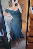This is gorgeous and comfortable. I love the deep color and thick fabric, lots of stretch. Mine arrived with some strains on it which Lulu's did give me a discount for. This was the only negative from my side! - April L.
