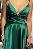 The dress looks beautiful on and it is so flattering. I ordered an 8 when I'm usually a size 6 and it fits perfectly. - Christina S.