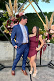 Kind of T shirt material, stretchy, comfortable and forgiving. Great because you can adjust the shoulder strap and length of dress. - Karissa M.