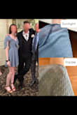 I know everyone says "I don't write reviews" but I've honestly NEVER written one. Yet I ALWAYS find myself reading every. single. one. (specifically the ones with photos) every time I buy literally anything.
MY SPECS:
I'm 5' 4/5", 90 lbs, 23" waist, 32" bust (30/32B) & bought XS.
LENGTH/FIT:
The length was perfect fingertip length. The abdomen seam was tight on my top rib with a deep breath so watch out.
COLOR/PATTERN:
I was hesitant about the texturing but actually ended up loving it. It added a little visual interest without an actual pattern (IMO solid dresses look more classy). The color isn't as vibrant, see sunlight vs interior photos, it's more dusty blue.
BRA VS NO BRA:
I feel super uncomfortable going bra-less (even as a 30/32B). A regular bra wouldn't work for this, so I bought an adhesive silicone bra & pasties. I ended up just wearing the pasties cause the dress was surprisingly much more supportive than anticipated. You could easily go without pasties, they just made me feel more comfortable. - Olivia D.