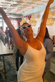 Perfect little white dress! I was looking for something cute but a little sexy for my bachelorette trip and this fit the bill perfectly. Wore it out to a party/boozy brunch, and it was very appropriate for that venue. It is a little snug, but sizing up would not have given the sexy look I was going for (so, that said- if you need to be a little more modest and you are on the curvy side like me, size up). I loved that I could wear a strapless bra with this! It has no support on its own, so you can easily wear a strapless bar without issues. I also bought this in black and havent worn it out, but it is also perfection. The ruching and drape across the front is super flattering and perfect for hiding a low tummy pooch. If you need a dress that gives a classy, sexy edge - this is THE dress! - Tiffany N.
