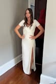 Perfect for our outdoor casual wedding, and I'm 17 weeks pregnant! I have received so many compliments. Thick fabric, good quality. Extra fabric in the chest but I didn't have to alter it. - Laura M.