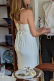 This dress is beautiful and fits well.
The straps on the back allows you to adjust the dress and it was just perfect for my civil ceremony. - Carol G.