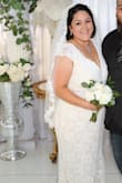 The dress was perfect! I'm short so I had to have it hemmed, but also im XL in the waist and L in bust and hips. So I did also have the bust taken in as well. But considering how affordable the dress is to begin with, it still was cheaper with alterations than any other dress from any bridal shop! I didn't want it tight on my mid section so I did get the XL and I was very pleased with how the dress fit. I hope thus review helps as the other reviews helped me! - Emily E.