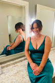 Just keep in mind if you are short like me you will have to get the dress hemmed to fit your height. Overall I loved the dress simplicity and color. - Jicken S.