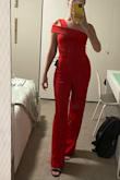 This jumpsuit is SO flattering and fits so well. Definitely will fit better for people with longer legs. - Audrey H.