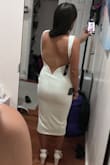 I was looking for a simple wedding dress for my city hall ceremony and I love love love this dress. Even though I am shorter 5ft it hits below the knee with is fine with me cause it'll be colder when I get married. I plan to use an adhesive bra because I am smaller chested. Overall really happy with the fit and material of this dress and can't wait to wear it. - Chris C.
