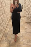 Perfect dress for a fall/winter wedding or special event! I often struggle to find a dress to fit my 34D size properly. Let me tell you...I didn't even have to wear a bra! Perfectly lined and kept everything in place beautifully! The cutout was just the right amount subtle sexiness and the buttons on the side add a nice, classy touch! I was completely confident and comfortable and received so many compliments. Don't hesitate to add this little gem to your closet! Love, Love, Love! - Ann-Marie Y.