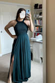 Dress fits true to size, I love the color and it's super flattering. Only downside is dress runs a little long and will need to get hemmed. I've ordered other dresses from Lulus in the past, surprisingly this dress/ the material it's made out of is very heavy, but overall I love the dress so much! - Marina B.