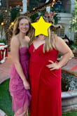I love this dress -- it's very princess-y and whimsical.  It does not have any stretch so if you're wider/muscular up top, it might be tough to get the zipper up and I'd maybe size up. - Alexandria B.